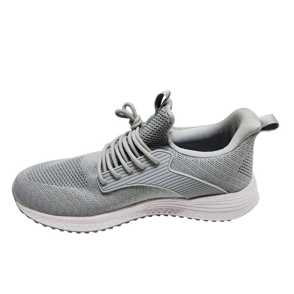 Men's Gray Athletic Sneakers Size 10.5 Lightweight Breathable Knit Fabric - Picture 9 of 11